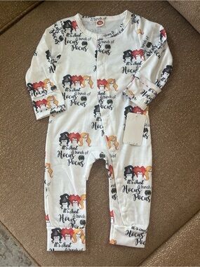 Hocus Pocus Kids One-Piece Romper - White with Red, Black & Blonde Print